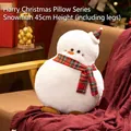 Weicher Plüsch-Schneemann mit rot kariertem Schal und Hut für die Weihnachtsdeko - Schneemann / 40CM