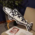 Unique creative graffiti salted fish plush pillow for office nap and waist support cushion - Big Eyes Pendant (20cm) / 20cm / Big Eyes