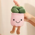 Cute plush succulent keychain charm in a pink pot featuring a smiling face and legs - Succulent Pink / 12-16cm Pendant