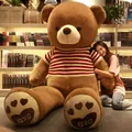 Giant brown teddy bear wearing a red and white striped sweater - Red White Striped Shirt Style / 80cm / Dark Brown