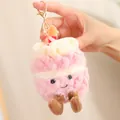 Pink plush cupcake toy keychain with cute legs and golden hardware for bag decor - Pink Cake / 12-16cm Pendant