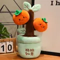 Lindo adorno de planta de caqui en maceta de peluche con caras sonrientes decorativa - Caqui / 40CM