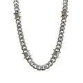 Collana a catena cubana color argento con design a filo spinato in stile hip-hop - Stile Catena Cubana con Filo Spinato / 55cm (50+5cm) / Argento