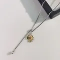 Elegante verstellbare lange Kette mit goldenem Gänseblümchen-Anhänger für Damen - Verstellbare Box-Kette / Goldenes Gänseblümchen