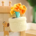 Plush tulip flower pot keychain with soft orange and yellow blossoms for bag charm - Orange-Yellow Pot / 12-16cm Pendant