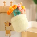Adorable plush tulip potted plant keychain with colorful soft flowers for bag decoration - Orange-Pink Pot / 12-16cm Pendant