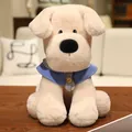 Adorable cream-colored Labrador puppy plush toy with a blue sailor collar accessory - Blue Bib Style / 22cm