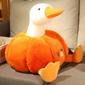 Soft creative pumpkin duck plush toy featuring a white goose head and orange body - Orange and White Duck / 80cm (1.1kg)