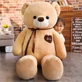 Giant light brown teddy bear plush toy with Love heart embroidery patch and brown ribbon - Ribbon Style / 60CM / Tan