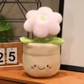 Lindo muñeco de maceta de felpa rosa con bordado de signo de dólar y cara sonriente - Flor Rica Rosa