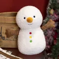 Soft white snowman plush doll with colorful buttons and twig arms - Snowman / 15cm