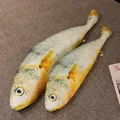 Realistic yellow croaker fish plush pillow toy with vivid details and soft texture. - 20cm Size / Yellow