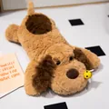 Adorable brown plush puppy dog pillow toy featuring a cute yellow bee on its nose - 35cm / Brown Dogs