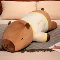 Cute long capybara plush pillow wearing a white and yellow shirt for bedroom decor - Little Duck / 75cm