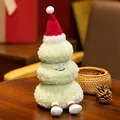 Soft green tiered plush Christmas tree doll with red hat and boots for holiday decor - Christmas Tree with Red Hat / 27cm