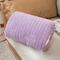 Cozy purple knitted plush hand warmer muff pillow for winter warmth and comfort - 34x24x13cm / Light Purple