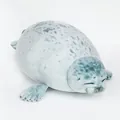Cuscino di peluche a forma di foca maculata realistico, morbido animale di pezza casa. - Bianco / 30cm