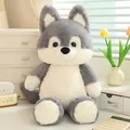 Adorable gray and white plush wolf toy with soft fur for children's comfort and play - Running Wolf / 50cm