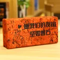 Funny realistic red brick plush toy prank gift with friendship quote printed on side - Friendship Like Rock