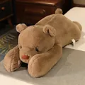 Ultra soft brown plush bear toy lying flat, perfect for sleeping pillow or room decoration. - Medium (65cm) / Brown Bear