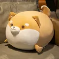 Super soft round Shiba Inu plush dog pillow toy for sleeping, home decor, and cuddling - Brown Shiba Inu / 35cm (0.35kg)