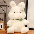 Soft white plush rabbit doll variant featuring a green scarf and cute flower detail - 28cm / Green Flower