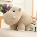 Adorabile peluche ippopotamo beige da 20 cm con pelliccia testurizzata e occhi a bottone - Ippopotamo / Grigio / 20cm