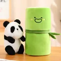 Cute panda plush toy set featuring a realistic panda doll and green bamboo tube pillow - Flower Panda / Panda 23cm Bamboo 30cm