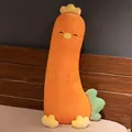 Mignon long oreiller en peluche carotte-poulet pour dormir et décoration de chambre à coucher - 70cm / Carotte