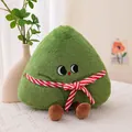 Adorabile bambola di peluche Zongzi verde triangolare con fiocco a righe rosse - 30cm / Zongzi