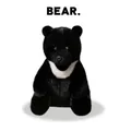 Peluche realistico di orso nero asiatico con l'iconica mezzaluna bianca sul petto - 28cm / Nero