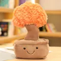 Adorable creative succulent plush bonsai toy featuring a cute smiley face expression - Money Tree Ornament (30cm) / Orange