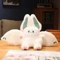 Soft white bat rabbit plush toy with green ears and wings for home decor and comfort - 25cm / Green