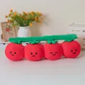 Cute and soft four-connected red tomato plush pillow with funny facial expressions - 40CM / Tomato