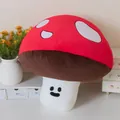 Cute red mushroom plush pillow with a smiling face, soft decorative cushion toy. - 35cm / Mushroom