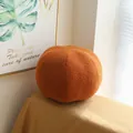 Coussin décoratif rond en bouclé orange brûlé dans un style nordique confortable - Forme de Balle / 26cm / Couleur caramel
