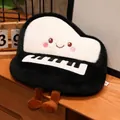 Cute black and white piano plush toy with legs and smiley face on wooden table - 33cm / Piano (Pillow)