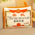 Novelty Certificate of Merit design 2-in-1 plush pillow and blanket for home office - Best Wife / Small Pillow (35*30cm) / Orange Yellow