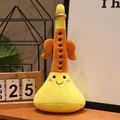 Cartoon flute-shaped plush toy with smiley face on yellow base - 35cm / Suona