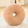 Coussin peluche donut beige en sherpa style nordique minimaliste déco pour la maison - En forme de donut / 30x55cm / Café au Lait