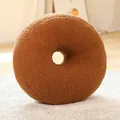 Coussin en peluche beignet marron de style nordique en polaire pour décoration maison - En forme de donut / 30x55cm / Brun Foncé