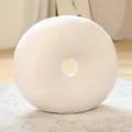 Coussin en peluche sherpa blanche en forme de donut de style nordique pour la décoration - En forme de donut / 30x55cm / Blanc
