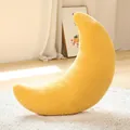 Coussin en peluche jaune en forme de croissant de lune avec texture sherpa douce - En forme de lune / 60CM / Jaune