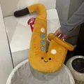Cute saxophone plush toy with smiley face musical instrument pillow gift - 45cm / Saxophone (Yellow)