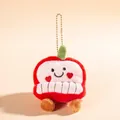 Adorable red piano character plush keychain with a cute smiley face and heart details - 15cm / Apple Piano