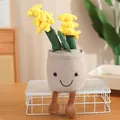 Cute plush hyacinth potted plant ornament with a smiley face for creative home decoration - Hyacinth Ornament (35cm) / Yellow