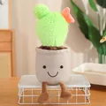 Creative plush cactus succulent ornament with smiley face and dangling legs for home decor - Cactus Ornament (35cm) / Green