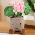 Simpatico fiore di loto in peluche in un vaso sorridente, decorazione domestica morbida - Ornamento di Loto (30cm) / Rosa chiaro