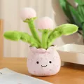 Decorazione creativa di vasi di tulipani in peluche con un simpatico viso sorridente - Pianta in vaso di tarassaco / 25cm / Rosa
