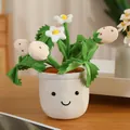 Handmade cute plush strawberry potted plant with smiley face for cozy home office decoration - Charm / 15cm / White Strawberry